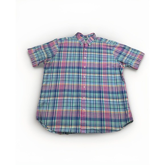Ralph Lauren Men's Size 2XLT Short Sleeve Button Down Shirt‎ Multi Color Plaid - Picture 1 of 7